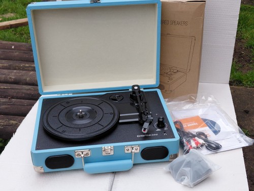 Retro vinyl record player - record,