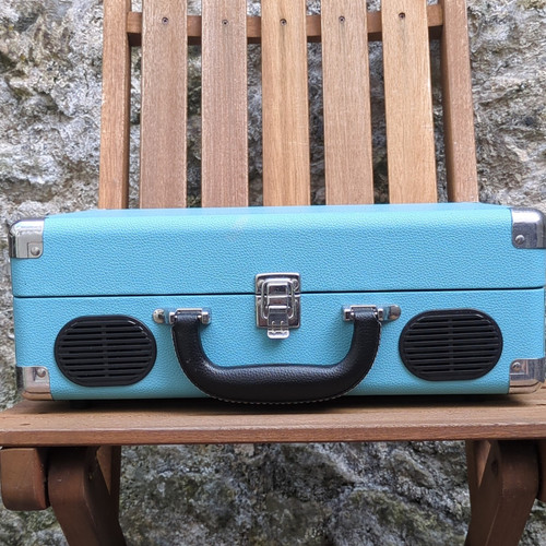 1byone blue suitcase record - suitcase,