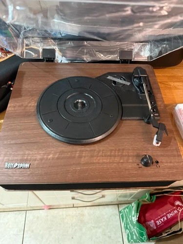 Retro spider wooden turntable - retro,