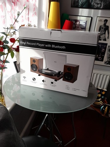 Vinyl record player with - vinyl,