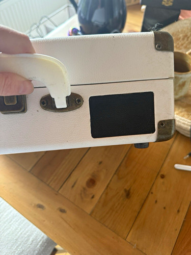White suitcase style portable - suitcase-style,