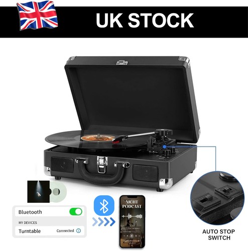 Suitcase vinyl record player - suitcase,