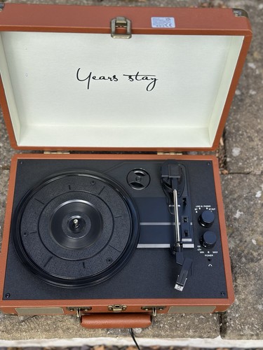 Vinyl record player with - record,